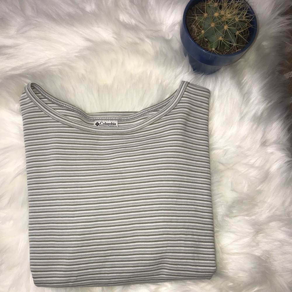 Vintage striped Columbia 3/4 length sleeve shirt